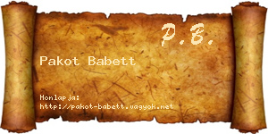 Pakot Babett névjegykártya